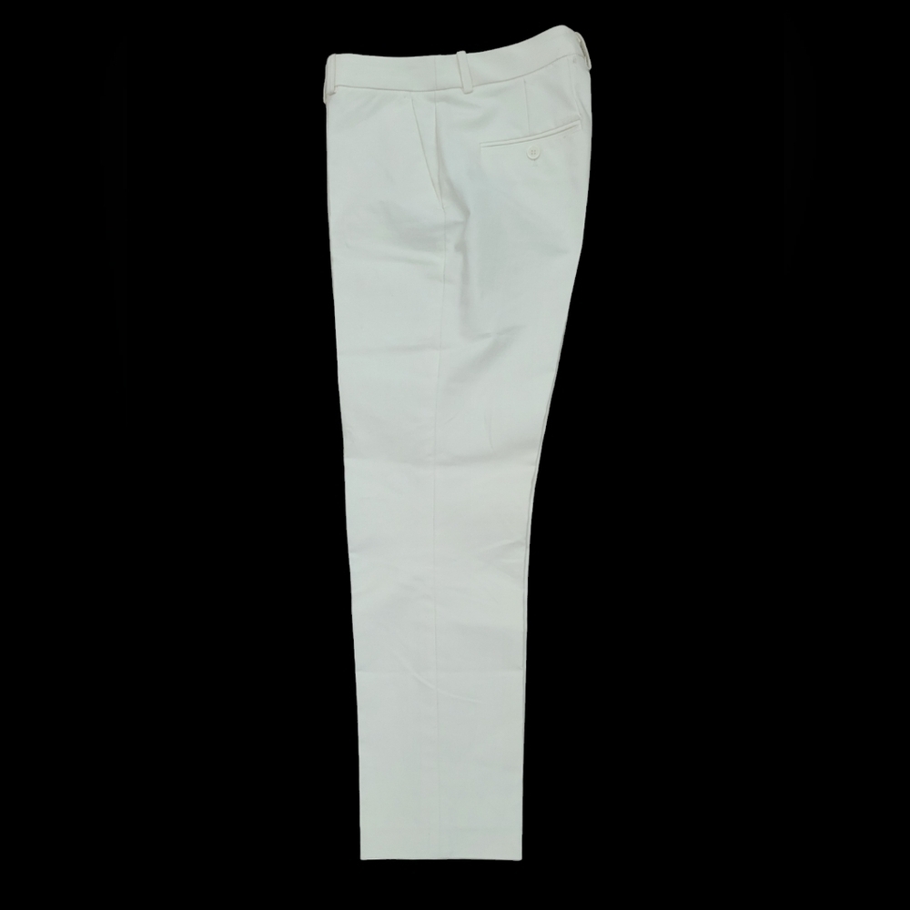 Michael Kors Collection Made in Italy Cream Cotton Stretch Office Pants 6 - Picture 7 of 13